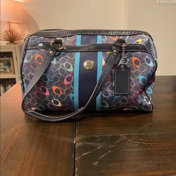 Coach Chelsea Stripe Satchel - Picture 2 of 9